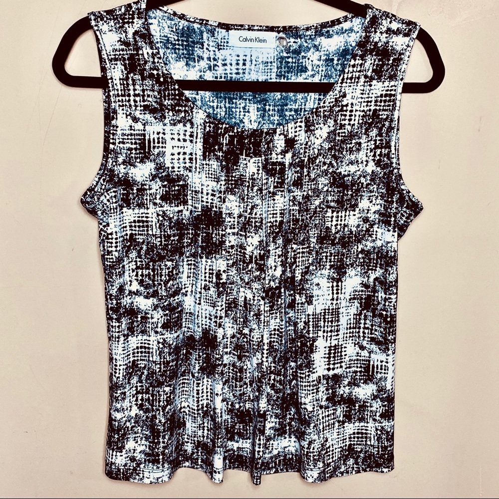 Calvin Klein Tank Top Abstract Black Cream S